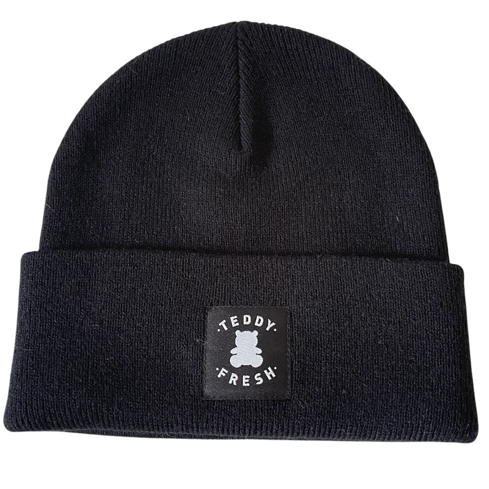 Teddy Fresh Heavy Gauge Beanie‎ Black Logo Patch